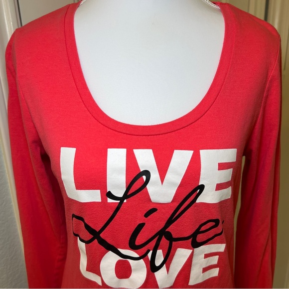 Energie Vibrant Red‎ Long Sleeve Tee Women’s Size Large - Picture 5 of 14